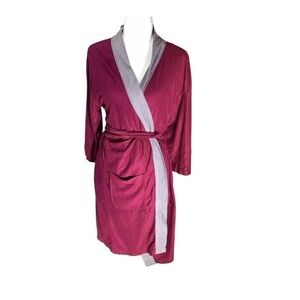 Vintage Kimono Brand Maroon  Kimono with Belt OSFM